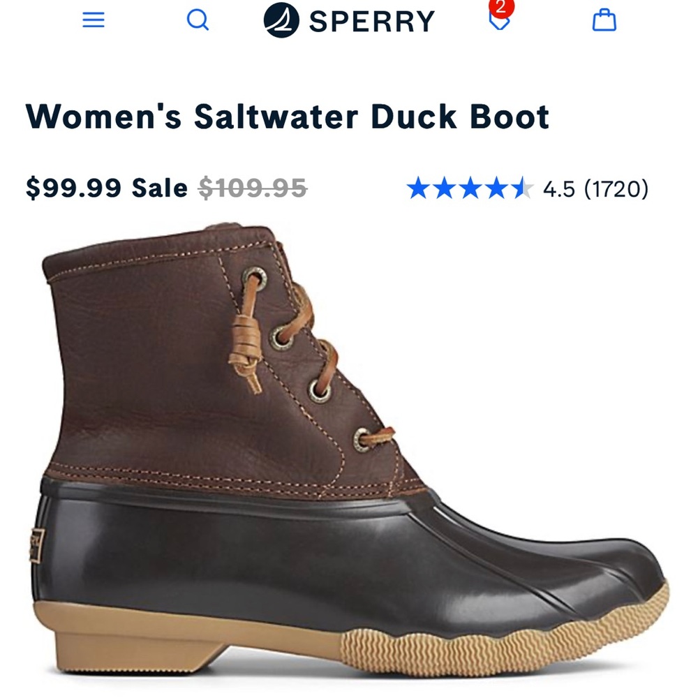 Sperry Duck Boot Excellent condition black and brown leather ..zipper & laces - Picture 10 of 10